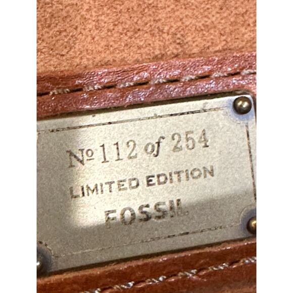 Fossil Limited Edition Vintage Archive Music Briefcase- numbered RARE Cognac - Picture 4 of 16